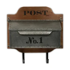 Kirkland's Home Wall Storage-Wood And Metal Wall Storage Mail Box With Hooks