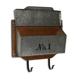 Kirkland's Home Wall Storage-Wood And Metal Wall Storage Mail Box With Hooks