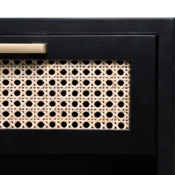 Kirkland's Home Nightstands-Wood And Natural Rattan Drawer Nightstand