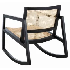 Kirkland's Home Accent Chairs-Wood And Natural Rattan Rocking Chair