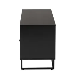 Kirkland's Home Tv Stands & Media Consoles-Wood And Rattan 3-Door Tv Stand