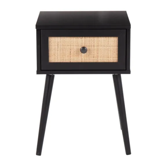 Kirkland's Home Accent & End Tables-Wood And Rattan Drawer Accent Table