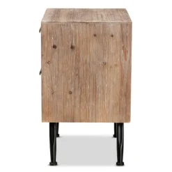 Kirkland's Home Nightstands-Wood And Rattan 2-Drawer Nightstand