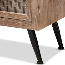 Kirkland's Home Nightstands-Wood And Rattan 2-Drawer Nightstand