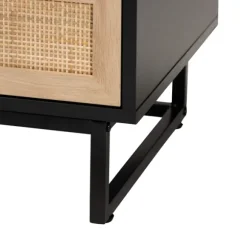 Kirkland's Home Nightstands-Wood And Rattan 2-Drawer Nightstand