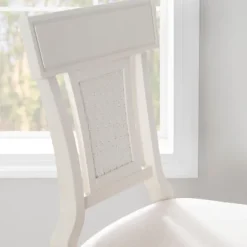 Kirkland's Home Bar Stools & Counter Height Stools-Wood And Rattan Upholstered Bar Stool