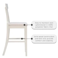 Kirkland's Home Bar Stools & Counter Height Stools-Wood And Rattan Upholstered Bar Stool