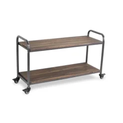 Kirkland's Home Kitchen Islands & Bar Carts-Wood And Steel Frame 2-Tier Rolling Cart