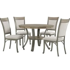 Kirkland's Home Dining Sets-Wood And Upholstered Chairs 5-Pc. Dining Set