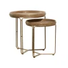Kirkland's Home Accent & End Tables-Wood Beaded Nesting Side Tables, Set Of 2