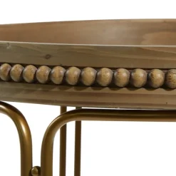 Kirkland's Home Accent & End Tables-Wood Beaded Nesting Side Tables, Set Of 2