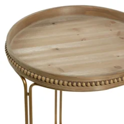 Kirkland's Home Accent & End Tables-Wood Beaded Nesting Side Tables, Set Of 2