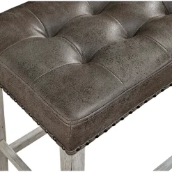 Kirkland's Home Dining Chairs-Wood Button Tufted Upholstered Dining Bench