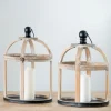 Kirkland's Home Lanterns-Wood Caged Metal Band 2-Pc. Decorative Lantern Set