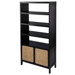 Kirkland's Home Bookshelves-Wood Cane Doors Bookshelf