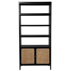 Kirkland's Home Bookshelves-Wood Cane Doors Bookshelf