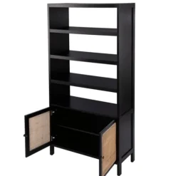 Kirkland's Home Bookshelves-Wood Cane Doors Bookshelf