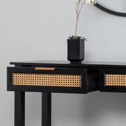 Kirkland's Home Console Tables-Wood Cane Drawers Console Table