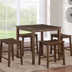 Kirkland's Home Dining Tables-Wood Counter Stool 5-Pc. Dining Set