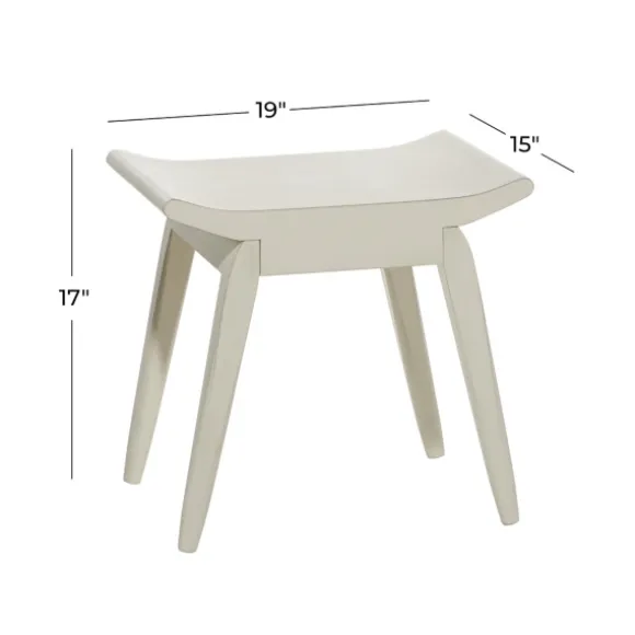 Kirkland's Home Benches & Ottomans-Wood Curved Seat Stool