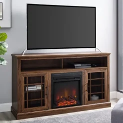 Kirkland's Home Tv Stands & Media Consoles-Wood 2-Door Led Fireplace Cabinet