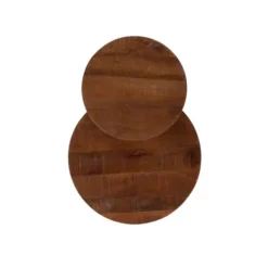 Kirkland's Home Accent & End Tables-Wood Gold Accent Tiered Side Table