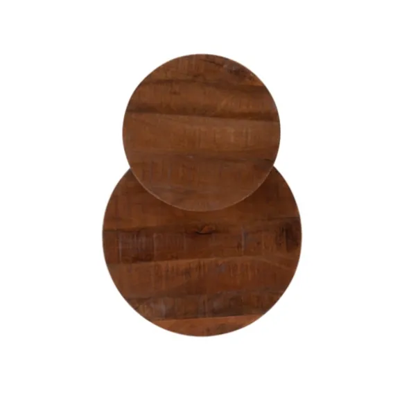 Kirkland's Home Accent & End Tables-Wood Gold Accent Tiered Side Table