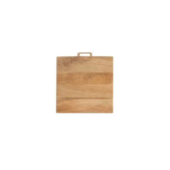 Kirkland's Home Accent & End Tables-Wood Gold Metal X-Frame Base C Table