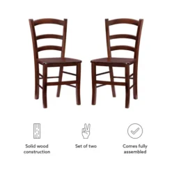Kirkland's Home Dining Chairs-Wood Ladderback Dining Chairs, Set Of 2