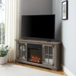 Kirkland's Home Tv Stands & Media Consoles-Wood Led Fireplace Media Cabinet