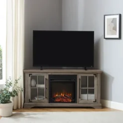 Kirkland's Home Tv Stands & Media Consoles-Wood Led Fireplace Media Cabinet