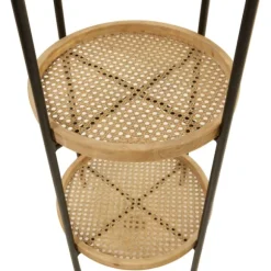 Kirkland's Home Accent & End Tables-Wood Mesh Woven 3-Tier Accent Table