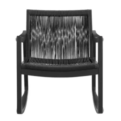Kirkland's Home Accent Chairs-Wood Modern Woven Rocking Chair