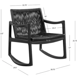 Kirkland's Home Accent Chairs-Wood Modern Woven Rocking Chair