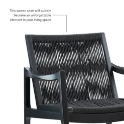 Kirkland's Home Accent Chairs-Wood Modern Woven Rocking Chair