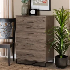 Kirkland's Home Dressers & Chests-Wood Oak Finish 4-Drawer Chest