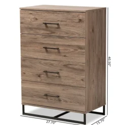 Kirkland's Home Dressers & Chests-Wood Oak Finish 4-Drawer Chest
