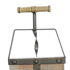 Kirkland's Home Wall Storage-Wood Panel Black Metal Wine Rack