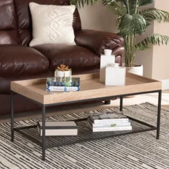 Kirkland's Home Coffee Tables-Wood Raised Edge Coffee Table