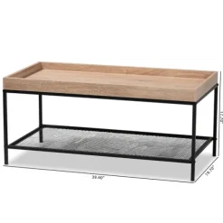 Kirkland's Home Coffee Tables-Wood Raised Edge Coffee Table