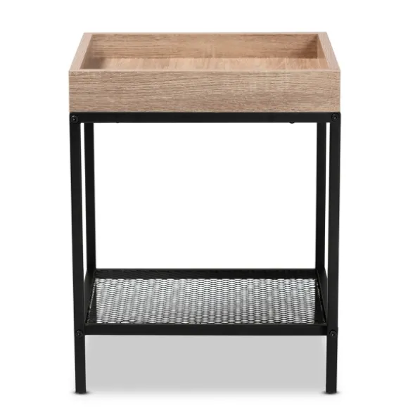 Kirkland's Home Accent & End Tables-Wood Raised Edge Side Table