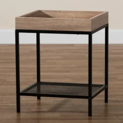 Kirkland's Home Accent & End Tables-Wood Raised Edge Side Table