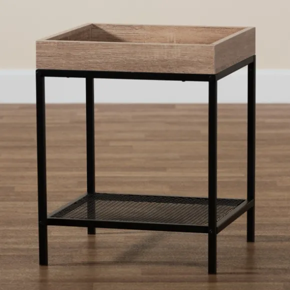 Kirkland's Home Accent & End Tables-Wood Raised Edge Side Table