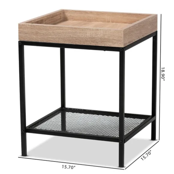 Kirkland's Home Accent & End Tables-Wood Raised Edge Side Table