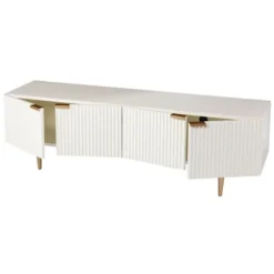 Kirkland's Home Tv Stands & Media Consoles-Wood Ribbed Doors Media Cabinet