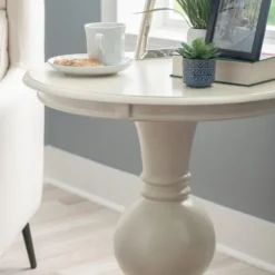 Kirkland's Home Accent & End Tables-Wood Round Base Side Table