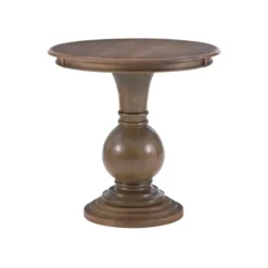 Kirkland's Home Accent & End Tables-Wood Round Base Side Table