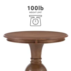 Kirkland's Home Accent & End Tables-Wood Round Base Side Table