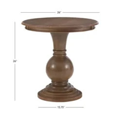 Kirkland's Home Accent & End Tables-Wood Round Base Side Table
