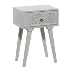 Kirkland's Home Accent & End Tables-Wood Scroll Drawer Accent Table